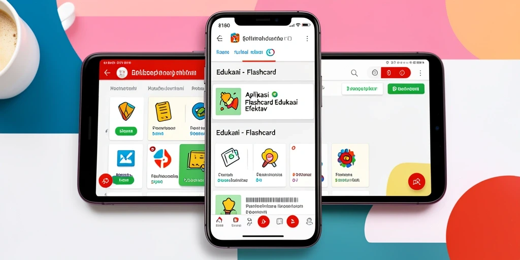 Tampilan antarmuka aplikasi Flashcard 8180 yang interaktif dan menarik.