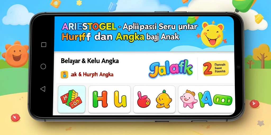 Tampilan antarmuka ARIESTOGEL yang menarik bagi anak-anak.