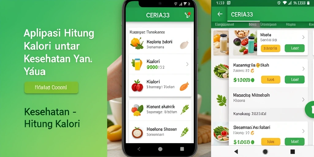 Tampilan antarmuka CERIA33 yang sederhana dan informatif untuk Hitung Kalori.