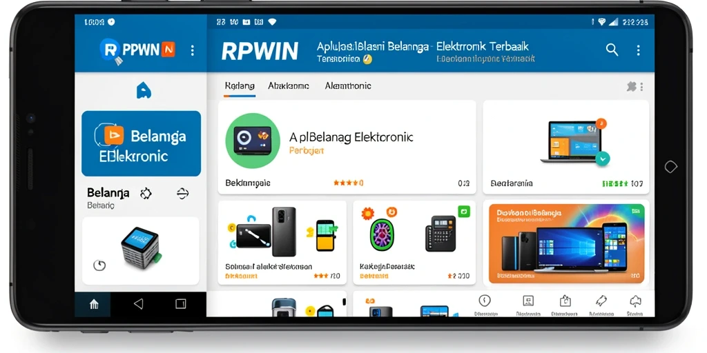 Screenshot antarmuka RPWIN menampilkan pilihan produk elektronik yang menarik.