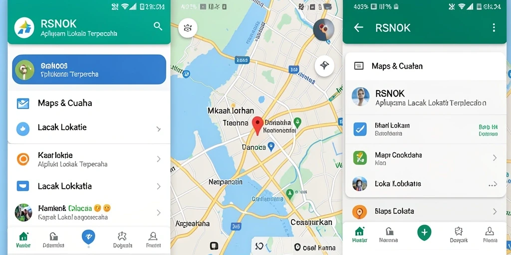Antarmuka canggih aplikasi Lacak Lokasi RSNOK.
