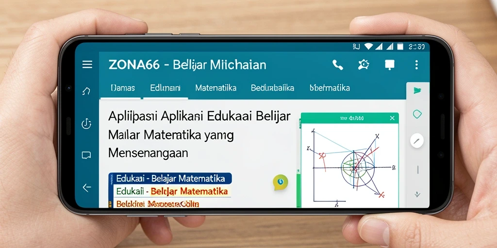 Screenshot antarmuka ZONA66 yang menunjukkan fitur belajar matematika.