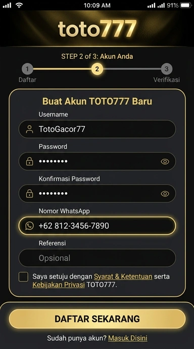 Panduan Lengkap Registrasi Akun Baru toto777